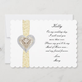 Unicorn Yellow Lace Wedding Trauzeugin Card Einladung