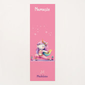 Unicorn Yoga Pose Yogi Pink Lila Name Monogramm Yogamatte (Vorderseite)