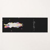 Unicorn Yoga Posen niedlich Spaß Schwarz namaste Yogamatte (Vorderseite (Horizontal))