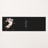 Unicorn Yoga Posen niedlicher lustiger Name schwar Yogamatte (Vorderseite (Horizontal))