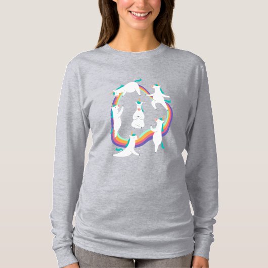 Unicorn Yoga Posen T-Shirt (Vorderseite)