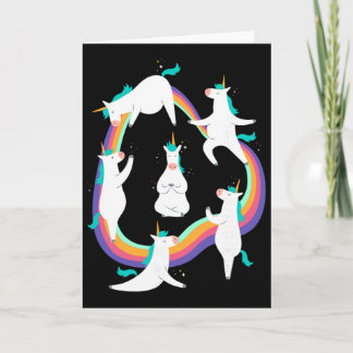 Unicorn Yoga Sun Salutation Poses Rainbow Meme  Karte