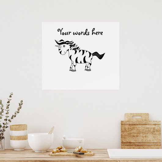Unicorn zebra poster (Küche)