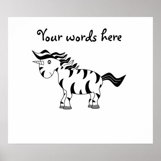 Unicorn zebra poster (Vorne)
