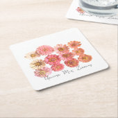 Unicorn Zinnia Collage Paper Untersetzer (angewinkelt)