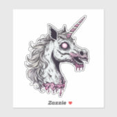 Unicorn Zombie Head Aufkleber (Blatt)