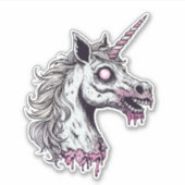 Unicorn Zombie Head Aufkleber (Vorderseite)