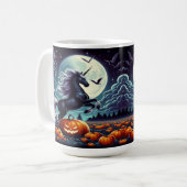 Unicorn Züchten Spooky Halloween Pumpkin Kaffeetasse (Vorderseite Links)