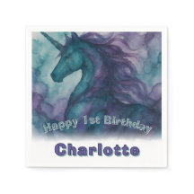 Unicorn zum Geburtstag Napkin - Stil des Alkohols