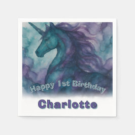 Unicorn zum Geburtstag Napkin - Stil des Alkohols Serviette