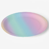 UnicornÄsthetische Farbigkeit Gradient Ombre Pappteller (Schrägansicht)