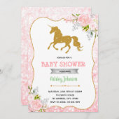 Unicornbabyduschen-Thema-Party Einladung (Vorne/Hinten)