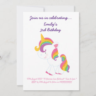 Unicorner Geburtstagskarte Einladung
