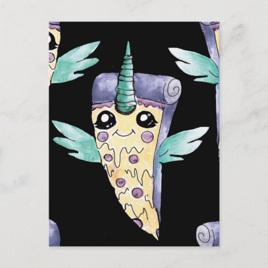 Unicornio Pizza 2 Postkarte (Vorderseite)