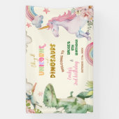 Unicorns and Dinosaurs Joint Sibling Welcome Sign Banner (Vertikal)