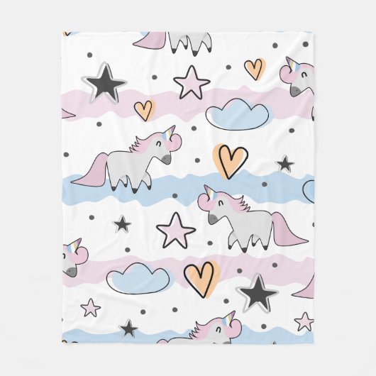 Unicorns and stars pattern fleecedecke (Vorderseite)