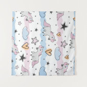 Unicorns and stars pattern wandteppich (Vorderseite (Horizontal))