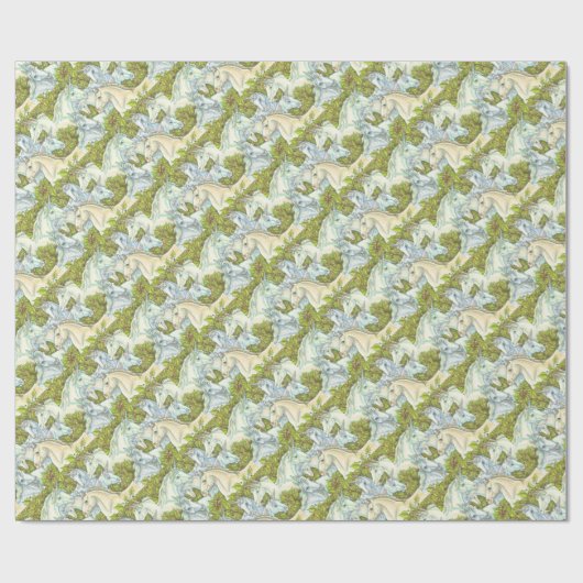 Unicorns Ansammlung FANTASY HORSES WOHNGESTALTUNG Geschenkpapier (Flach)