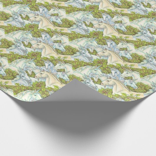 Unicorns Ansammlung FANTASY HORSES WOHNGESTALTUNG Geschenkpapier (Ecke)