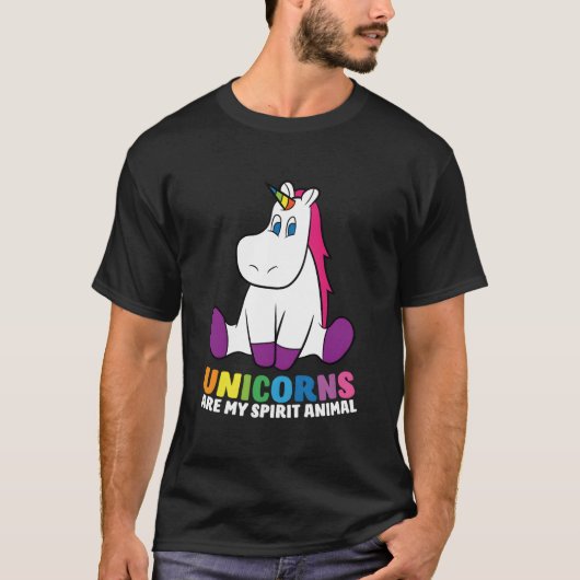 Unicorns Are My Spirit Animals Unicorns T-Shirt (Vorderseite)