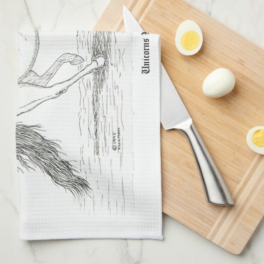 Unicorns Are Real Geschirrtuch (Viertel Falte)