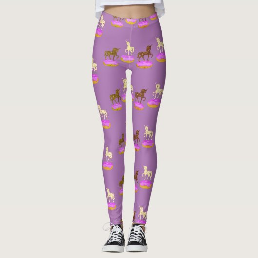 Unicorns Art Sweet Donuts Leggings (Vorderseite)