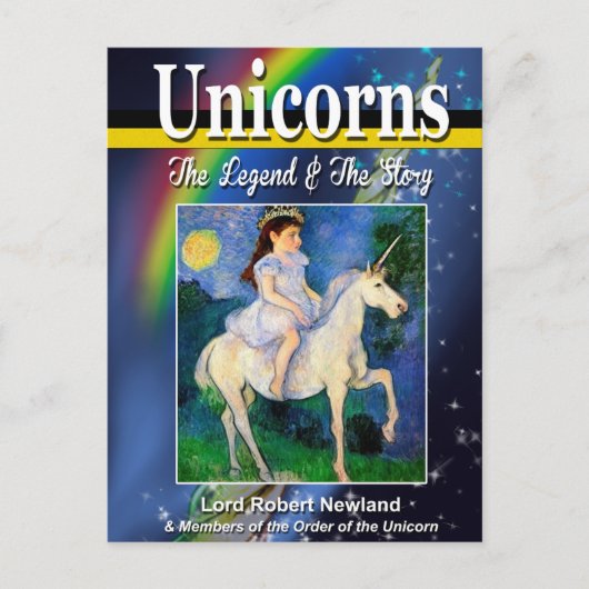 Unicorns Book Cover Postcard Postkarte (Vorderseite)