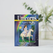 Unicorns Book Cover Postcard Postkarte (Stehend Vorderseite)