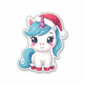 Unicorns Christmas_Santa Claus Unicorn Tank Top (3 Aufkleber (Vorderseite)