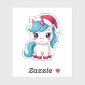 Unicorns Christmas_Santa Claus Unicorn Tank Top (3 Aufkleber (Blatt)