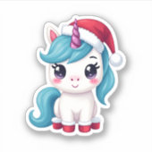 Unicorns Christmas_Santa Claus Unicorn Tank Top (3 Aufkleber (Vorderseite)