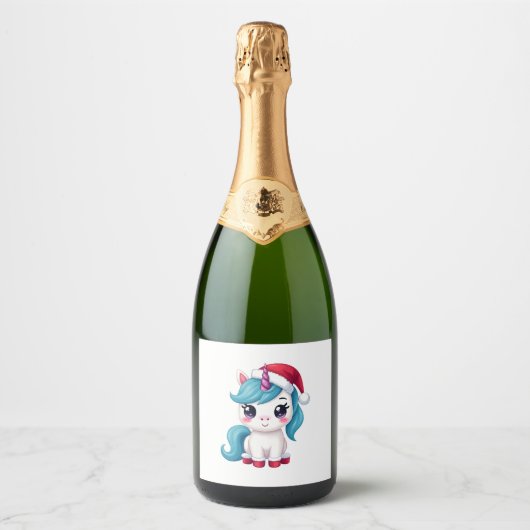 Unicorns Christmas_Santa Claus Unicorn Tank Top (3 Schaumweinetikett (Vorderseite)