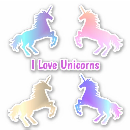 Unicorns Custom Cut Vinyl Stickers Aufkleber (Vorderseite)