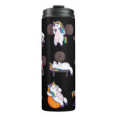 Unicorns, die ein Gym-Workout durchführen Thermosbecher (Vorderseite)