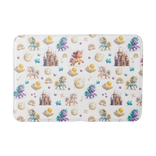 Unicorns & Fairytale Castle - Fantasy Bathroom Badematte (Vorderseite)