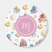 Unicorns & Fairytale Castle - Whimsical Fantasy Magnet (Vorne)