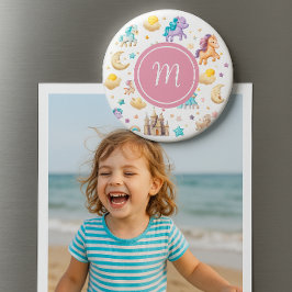 Unicorns & Fairytale Castle - Whimsical Fantasy Magnet