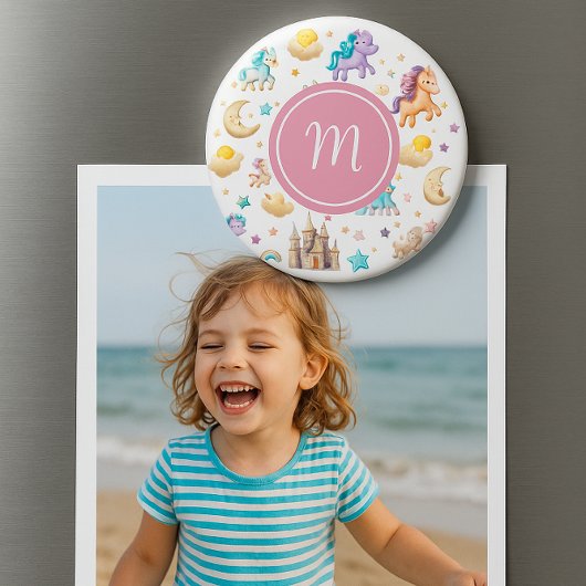 Unicorns & Fairytale Castle - Whimsical Fantasy Magnet