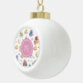 Unicorns & Fairytale Castle - Whimsisches Weihnach Keramik Kugel-Ornament (Rechts)