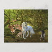 Unicorns Forest Defender Deer Wolf Postkarte (Vorderseite)