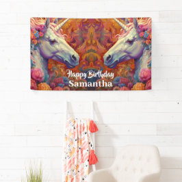 Unicorns Geburtstagsparty-Banner Banner
