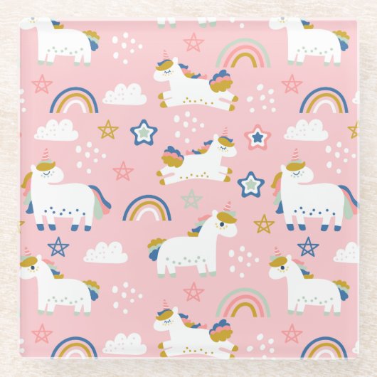 Unicorns Glasuntersetzer (Vorderseite)