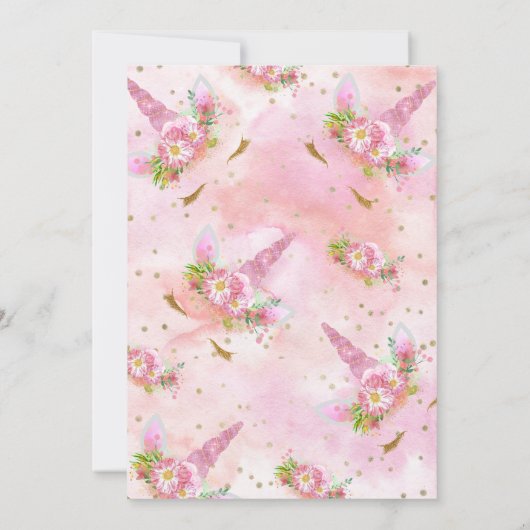 Unicorns in Bloom Dankeschön Karte (Rückseite)