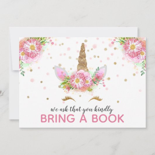 Unicorns in Bloom Einladung (Vorderseite)