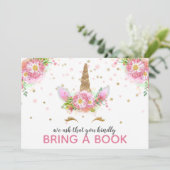 Unicorns in Bloom Einladung (Stehend Vorderseite)