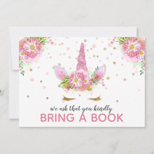 Unicorns in Bloom Einladung (Vorderseite)