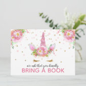Unicorns in Bloom Einladung (Stehend Vorderseite)