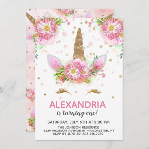 Unicorns in Bloom Einladung