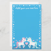 Unicorns in kundengerechtem stationärem der Liebe Briefpapier (Vorne/Hinten)