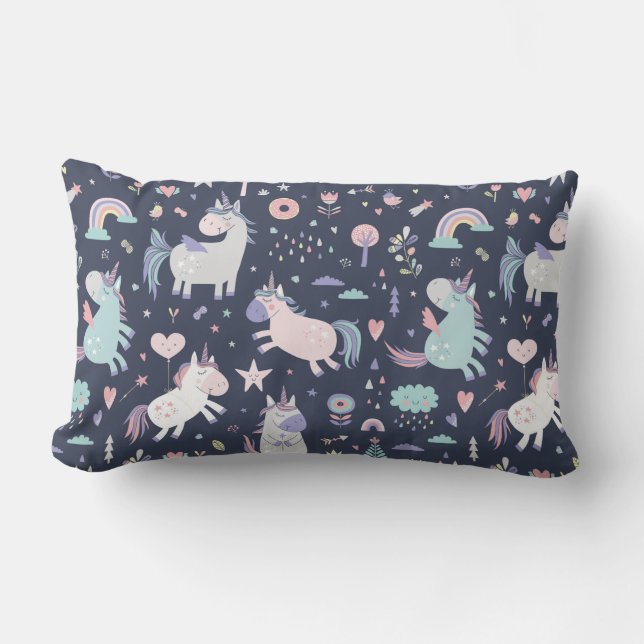 Unicorns Lumbar Pillow Lendenkissen (Vorderseite)